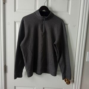 Hugo Boss Men's Charcoal Gray Half-Zip Pullover